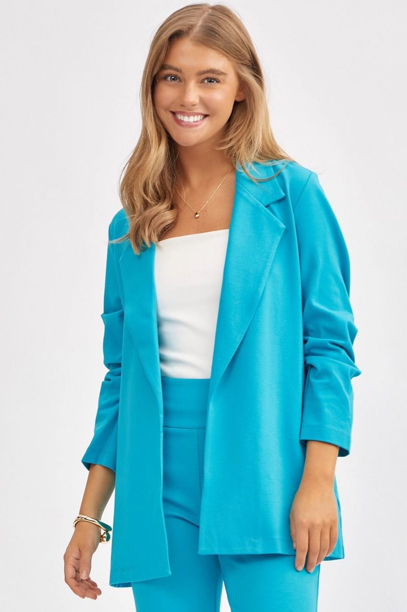 Dear Scarlett Magic 3/4 Blazer Tropic Teal Womens