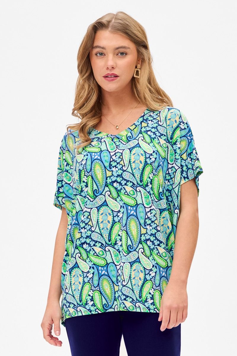 Dear Scarlett Paisley Sadie Top Royal Blue Womens