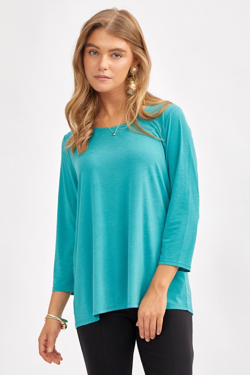 Dear Scarlett Signature Classic Round Neck Top- 6 colors Emerald Womens