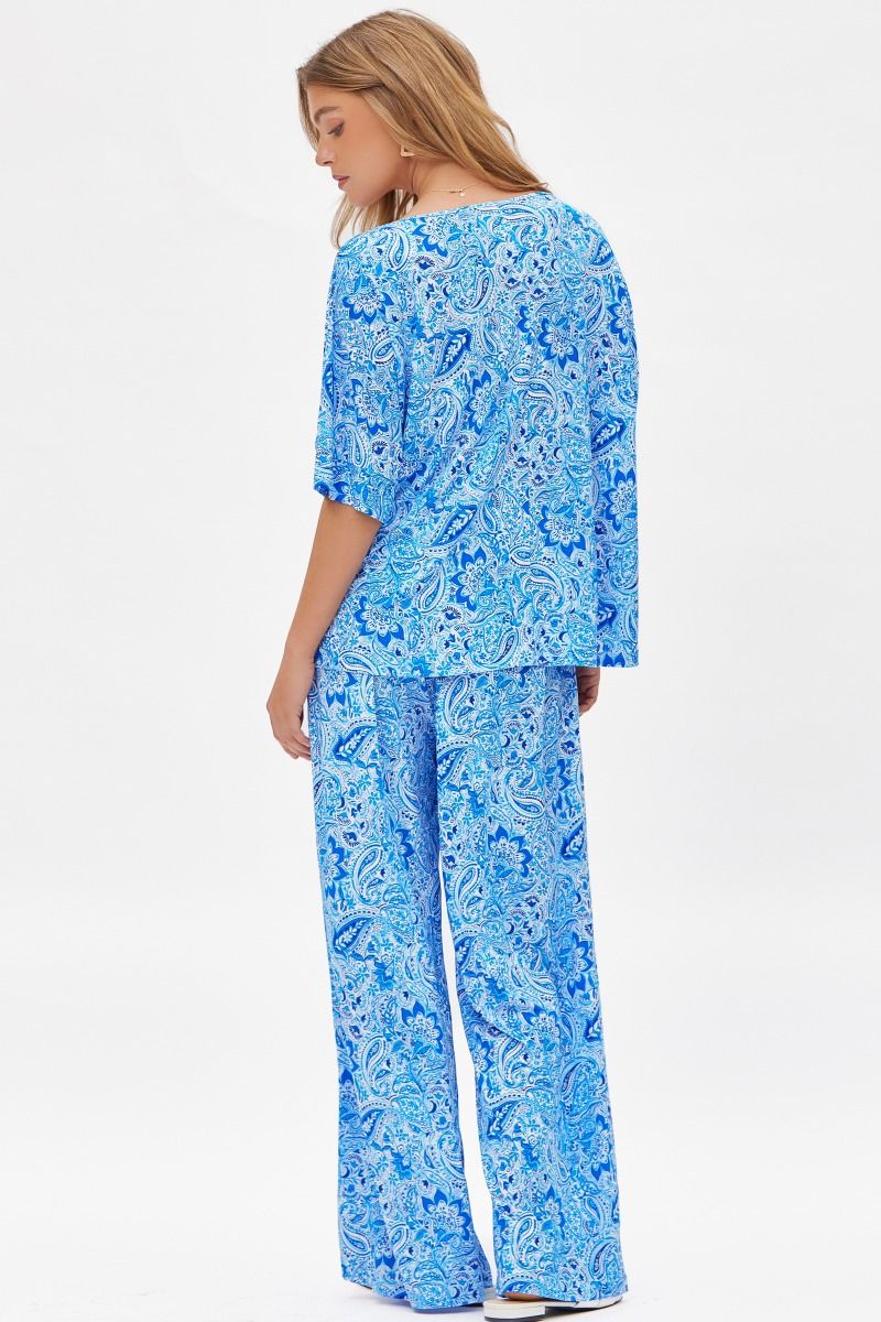 Dear Scarlett Cabana Set in Paisley Royal Blue Womens