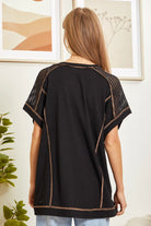 Andree By Unit Tunic Top with V-Neckline and Crochet Shoulder Details Tops