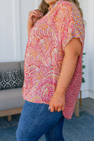 Jodifl No Competition Mixed Print Button Down Shirts & Tops