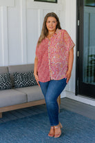 Jodifl No Competition Mixed Print Button Down Shirts & Tops