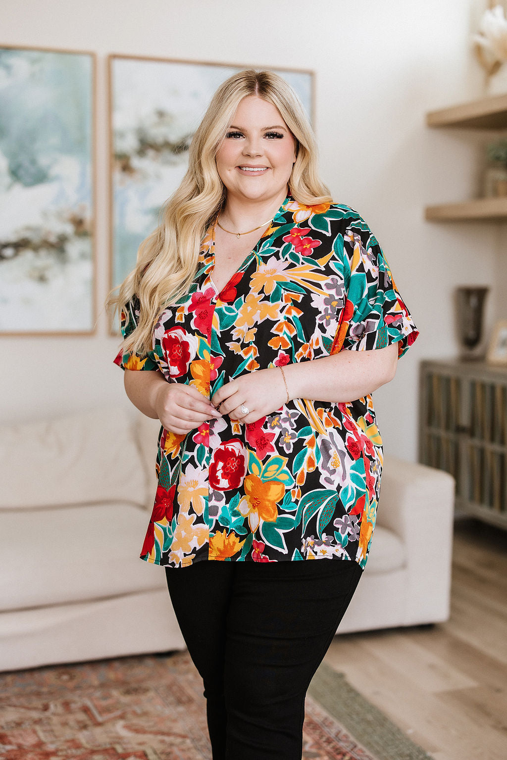 Jodifl Pretty in Paradise Floral Blouse Womens