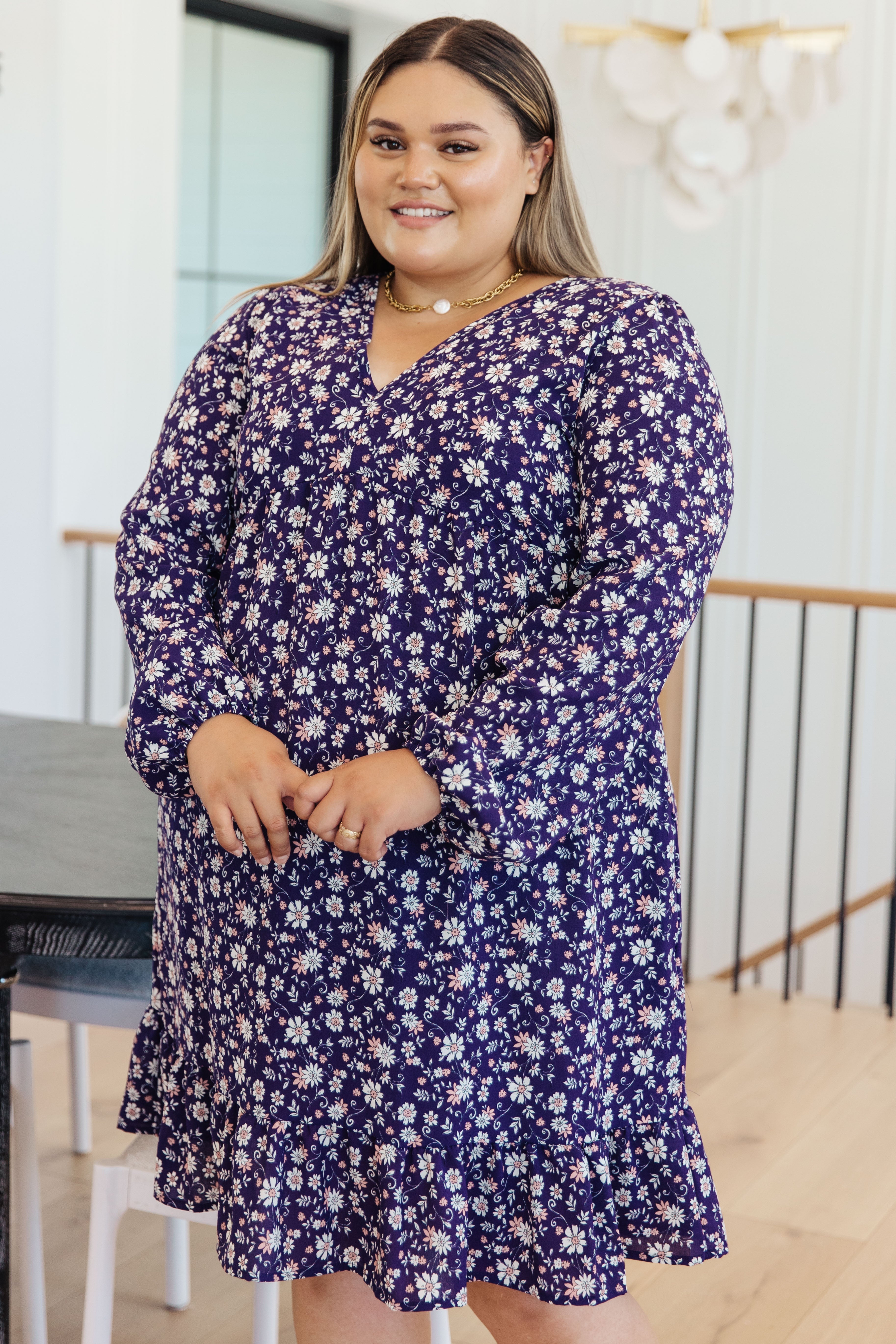 Hemish Since You’ve Been Gone Floral V-Neck Dress Womens