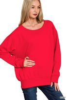 Zenana Ruby Fleece Boat Neck Sweatshirt
