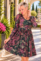Haptics Wild Blooms and Holiday Dreams Long Sleeve Dress