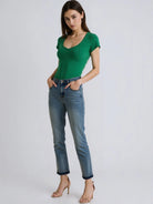 Judy Blue Medium Washed Mid Rise Rigid Magic Release Hem Jeans