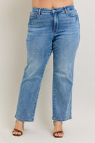 Judy Blue Medium Washed Tummy Control Vintage Wash Straight Jeans