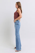 Judy Blue Medium Washed Raw Hem High Rise Bootcut Jeans Jeans