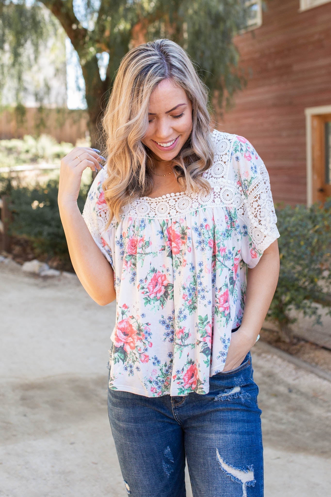 Simply Gorgeous Lace Trim Top SPRINGINTOSPRING