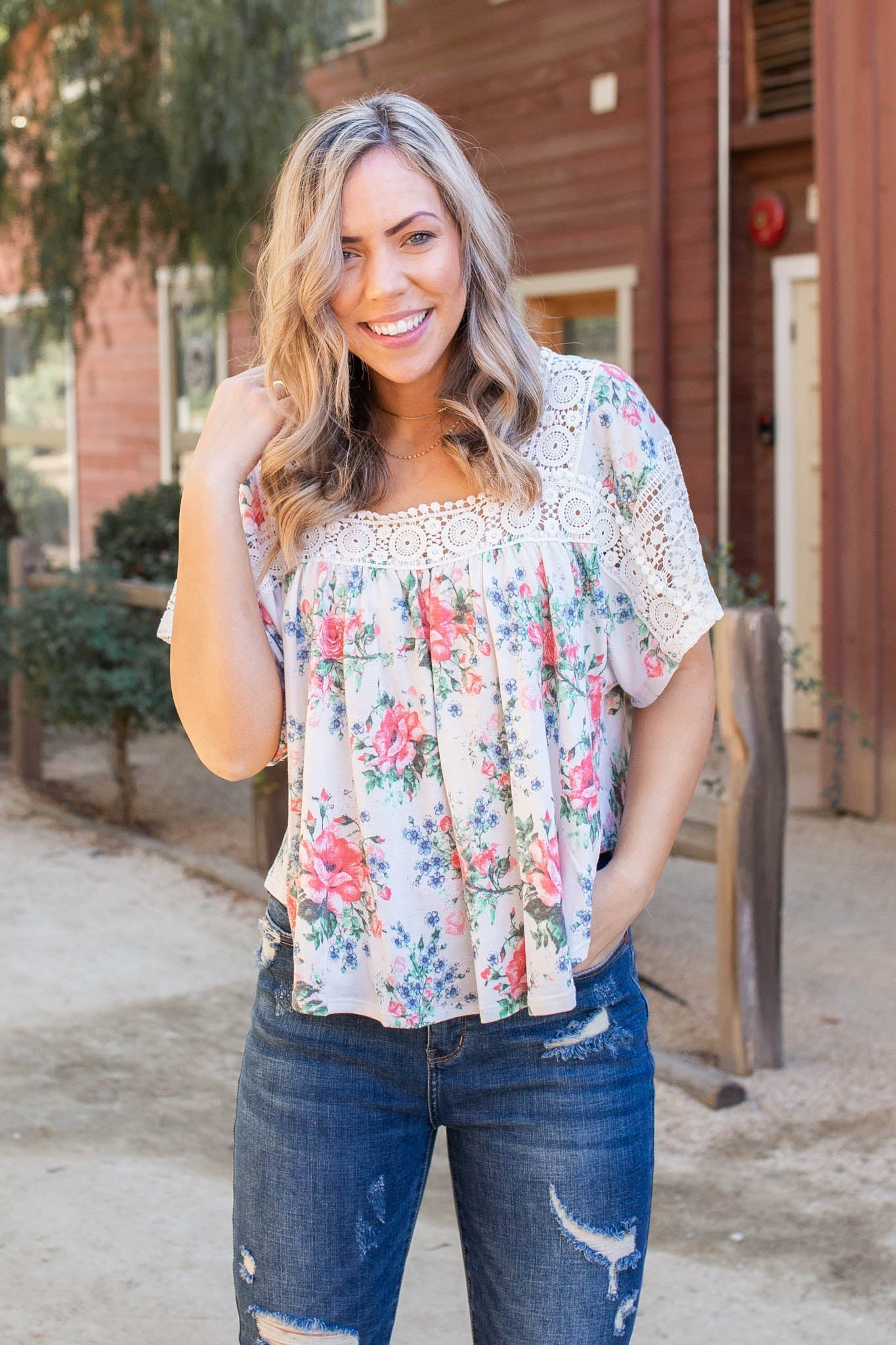 Simply Gorgeous Lace Trim Top SPRINGINTOSPRING