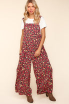 Haptics Stand Out Navy Floral Print Baggy Overall Jumpsuit Haptics