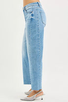 RISEN Full Size Slouchy Cropped Barrel Jeans with Curved Side Seam Plus Size