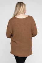 eesome Plus Size Crew Neck Knit Sweater Shirts & Tops