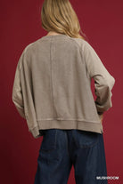 Umgee Mushroom Mineral Wash French Terry Sweatshirt