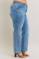 Judy Blue Medium Washed Tummy Control Vintage Wash Straight Jeans