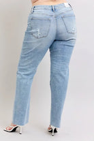 Judy Blue Mid Rise Light Wash Dad Jeans