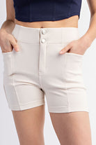 Rae Mode Cotton Stretch Twill Short Pant Natural Rae Mode