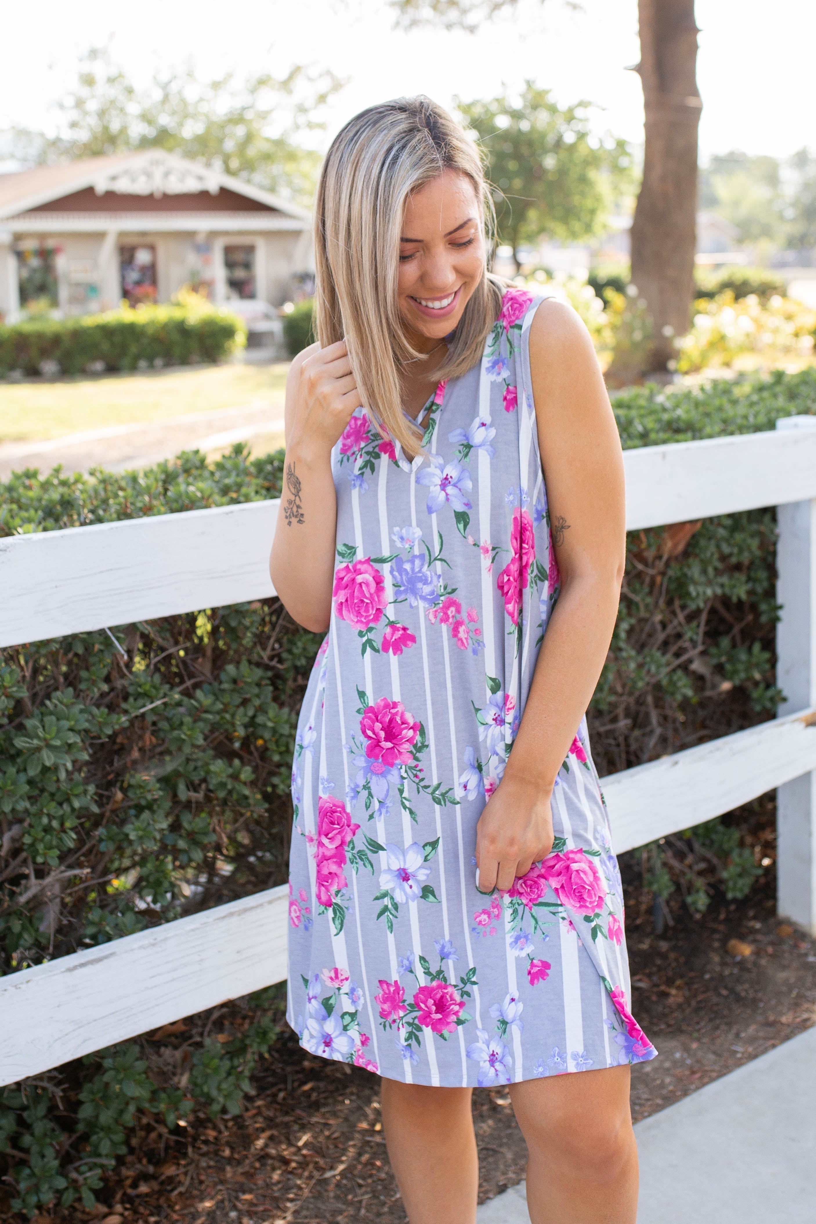 Floral Path Tunic Dress SPRINGINTOSPRING