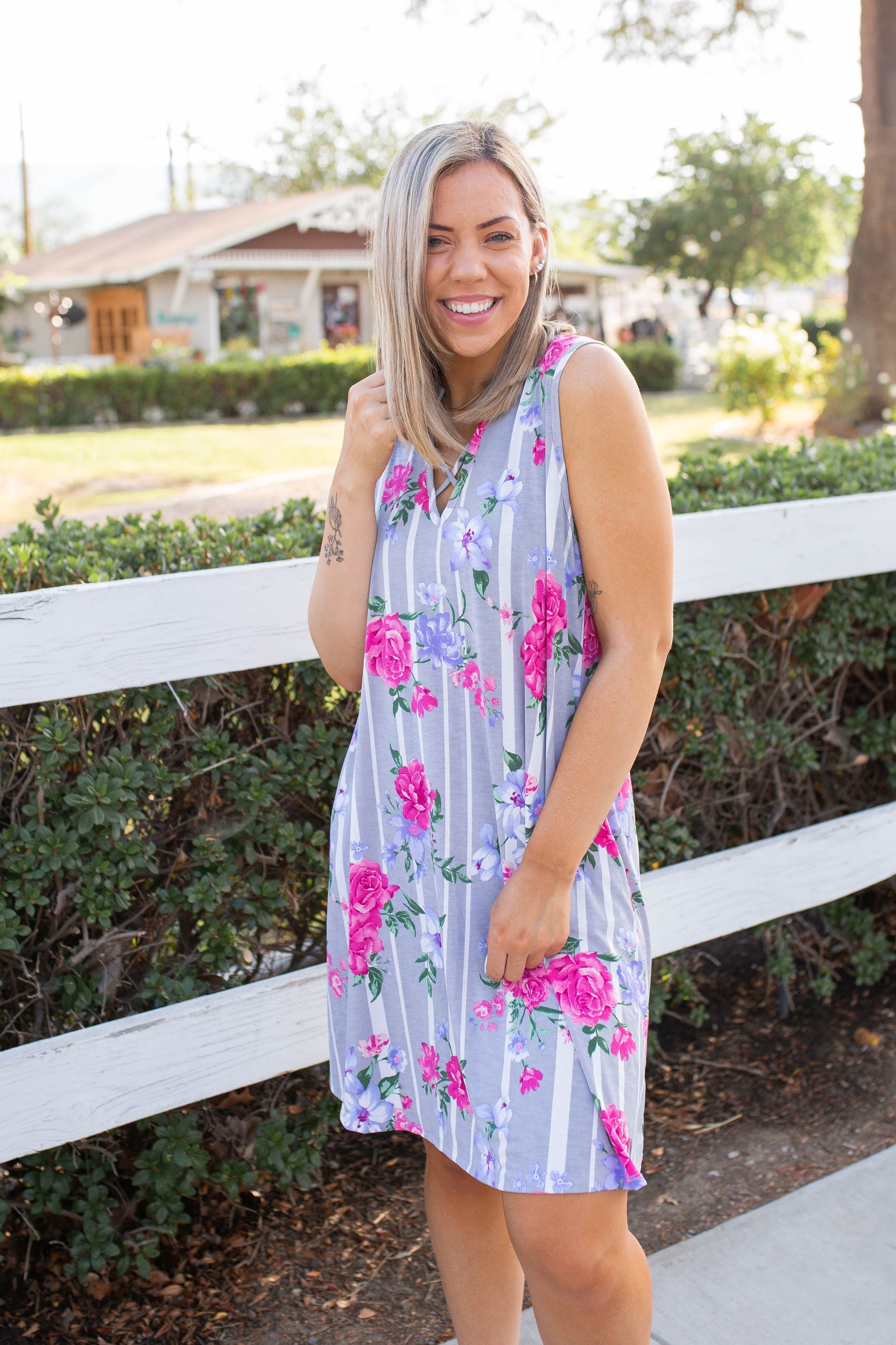 Floral Path Tunic Dress SPRINGINTOSPRING