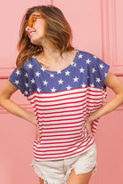 BiBi Star Printed with Stripe Combo Top