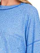 Zenana Soft Melange Hacci Round-Neck Long Sleeve T-Shirt