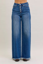 Karla High Waist Column Straight Button-Fly & Back Welt Pkts Womens