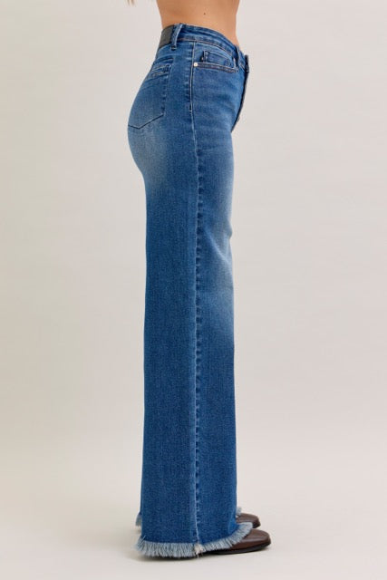Karla High Waist Column Straight Button-Fly & Back Welt Pkts Womens