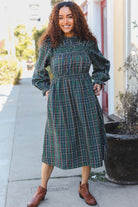 Haptics Hunter Green Plaid Check Woven Pocketed Dress Haptics