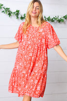 Haptics Coral Floral Button Down Midi Dress Final Sale Haptics