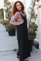 Haptics Black Wide Leg Adjustable Baggy Bib Jumpsuit Haptics