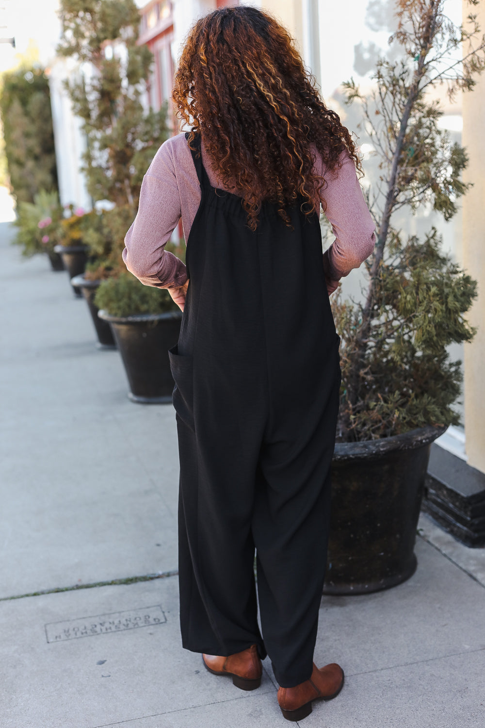 Haptics Black Wide Leg Adjustable Baggy Bib Jumpsuit Haptics