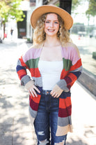 Haptics Multicolor Striped Slouchy Open Cardigan 2024 Blow-Out Sale