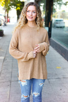 Haptics Classy Chic Taupe Mock Neck Chest Pocket Knit Sweater Haptics