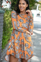 Hayzel Rust Animal Geo Print Swing Dress with Pockets S, M, 2X 3X Final Sale Hayzel