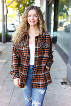 Haptics r Rust Plaid & Animal Print Button Down Jacket
