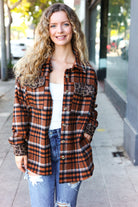 Haptics r Rust Plaid & Animal Print Button Down Jacket