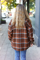 Haptics Rust Plaid & Animal Print Button Down Jacket Haptics