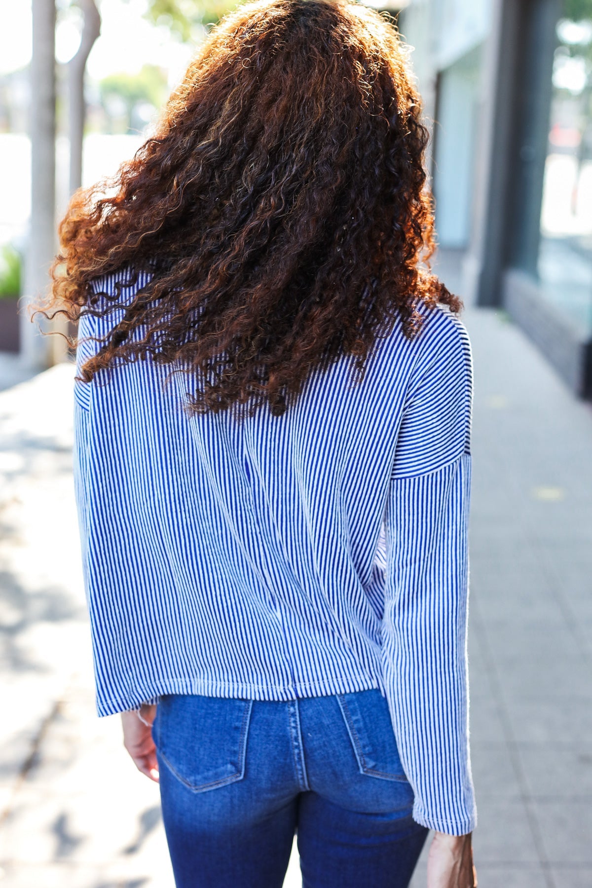 Zenana Hello Beautiful Blue Rib Dolman Cropped Sweater Top Zenana