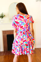 Haptics Feel Your Best Multicolor Floral Tiered Front Tie Pocketed Dress Final Sale Haptics