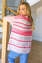 Haptics On The Chase Pink & Coral Striped Knit Sweater Final Sale Haptics