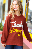 Haptics Thanksgiving Pop Up Embroidery Chunky Sweater Haptics