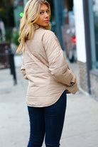 Haptics Taupe Quilted Puffer Jacket Haptics