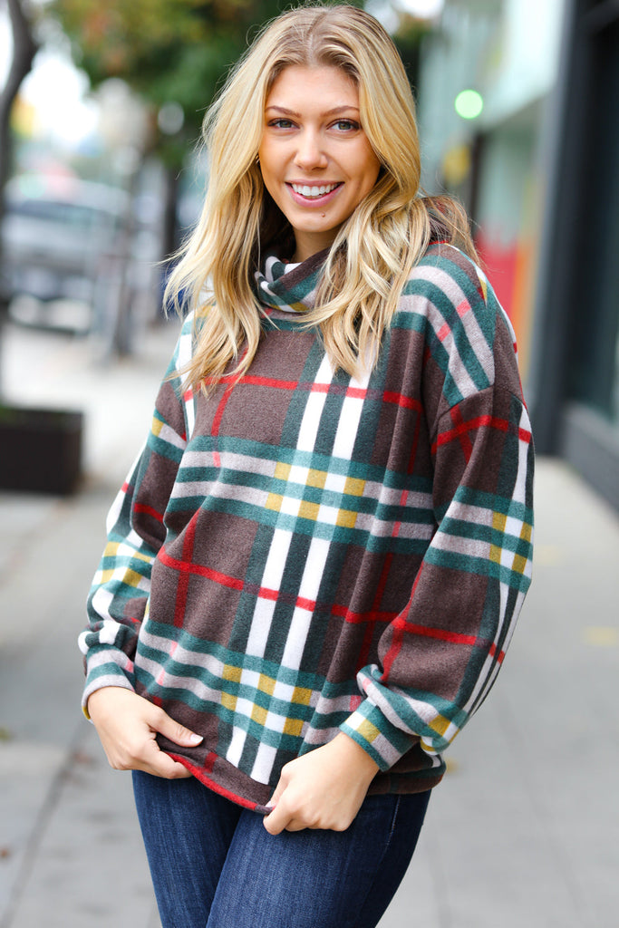 CY Fashion Embrace The Joy Multicolor Plaid Turtleneck Sweater CY Fashion