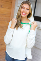 Haptics Feeling It Kelly Green Clover Cut Out Terry Hoodie Final Sale 2024 Blow-Out Sale