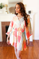 Haptics Multicolor Paisley Patchwork Surplice Romper