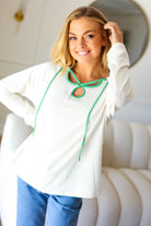 Haptics Feeling It Kelly Green Clover Cut Out Terry Hoodie Final Sale 2024 Blow-Out Sale