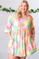 Haptics Multicolor Floral Patchwork Fit and Flare Dress Final Sale