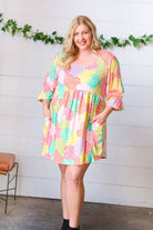 Haptics Multicolor Floral Patchwork Fit and Flare Dress Final Sale